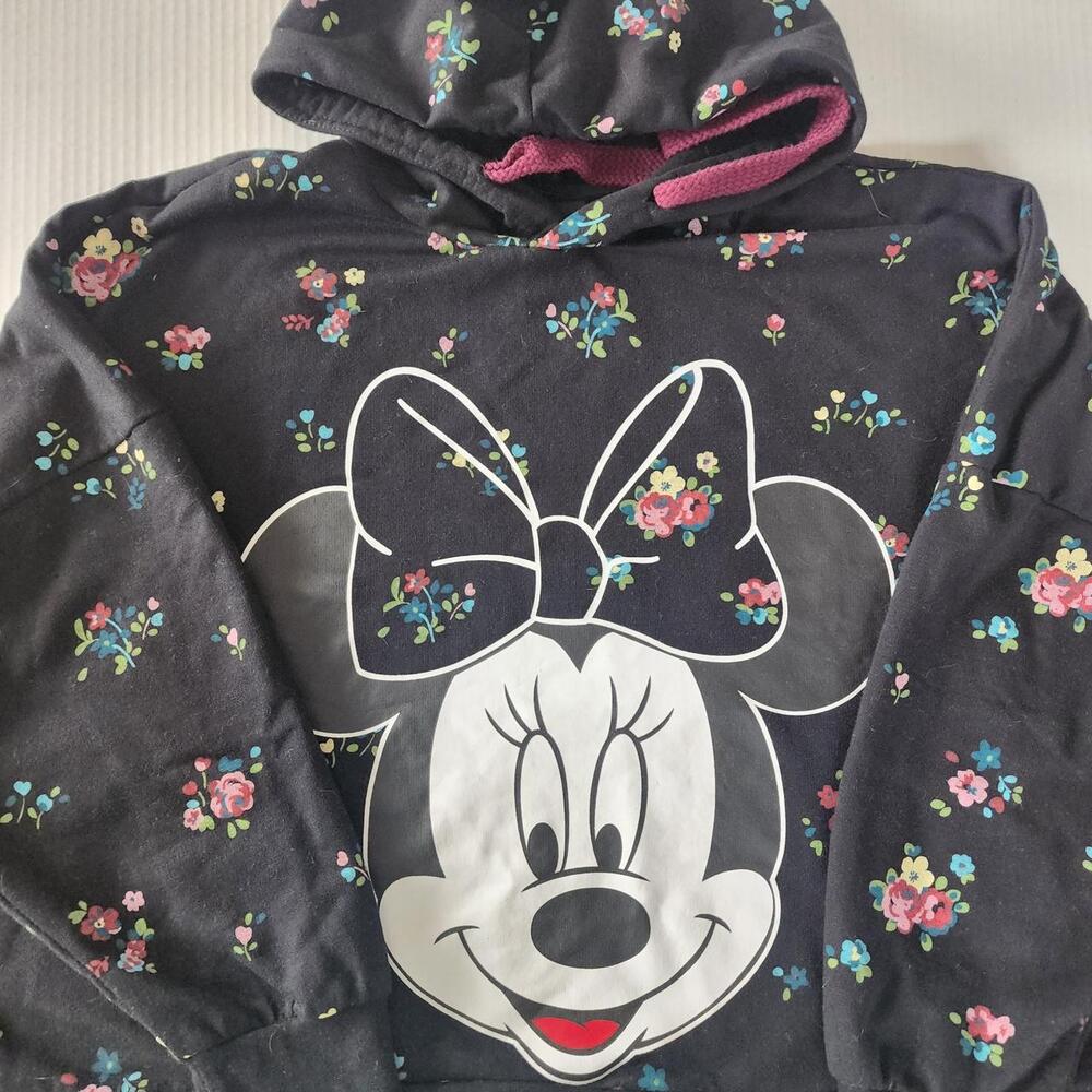 Disney Minnie Mouse Floral Cropped Hoodie Plus Size 1X Coquette